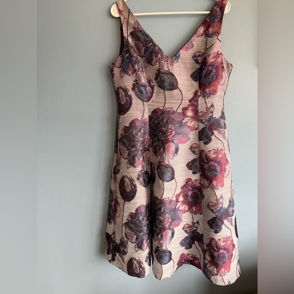 Adrianna Papell Satin Lined Dress in Deep Berry Size 12